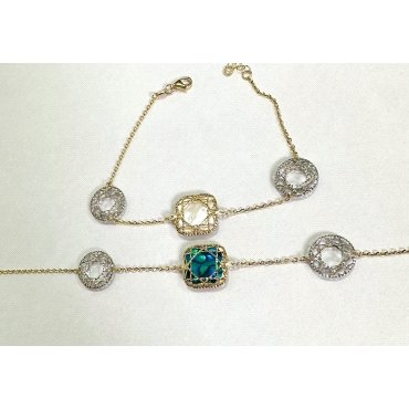 PULSERA SRA. ORO BICOLOR PIEDRA                                       