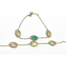 PULSERA SRA. ORO AMARILLO PIEDRA                                      