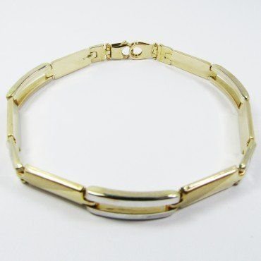 PULSERAS CABALLERO ORO BICOLOR ITALIANO
