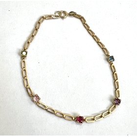PULSERA SRA. ORO AMARILLO PIEDRA                                      