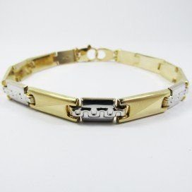 PULSERAS CABALLERO ORO BICOLOR ITALIANO