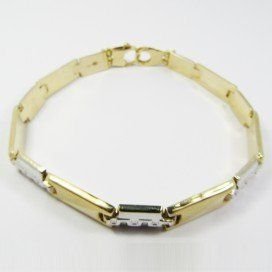 PULSERAS CABALLERO ORO BICOLOR ITALIANO