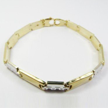 PULSERAS CABALLERO ORO BICOLOR ITALIANO