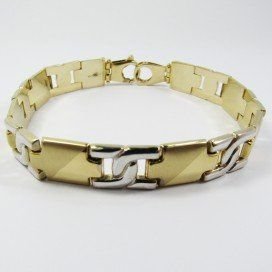 PULSERAS CABALLERO ORO BICOLOR ITALIANO