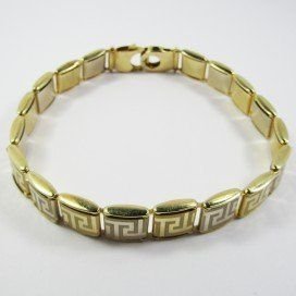 PULSERAS CABALLERO ORO BICOLOR ITALIANO
