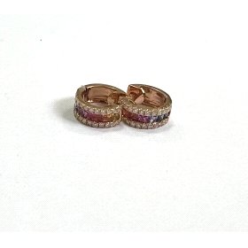 PENDIENTES ARO ORO ROSA CON BR0.32 CCT0.75                            