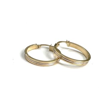 PENDIENTES ARO ORO BICOLOR                                            