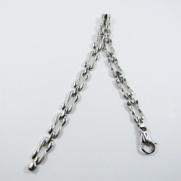 PULSERAS CABALLERO ORO BLANCO ITALIANA L
