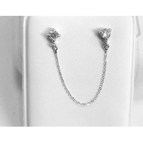 PENDIENTES ORO BLANCO PIEDRA                                          