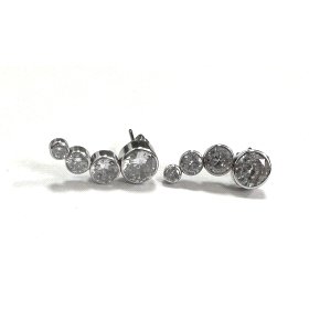 PENDIENTES ORO BLANCO PIEDRA                                          