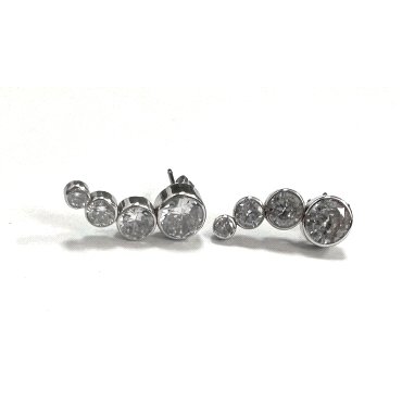 PENDIENTES ORO BLANCO PIEDRA                                          