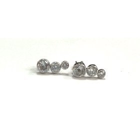 PENDIENTES ORO BLANCO PIEDRA                                          