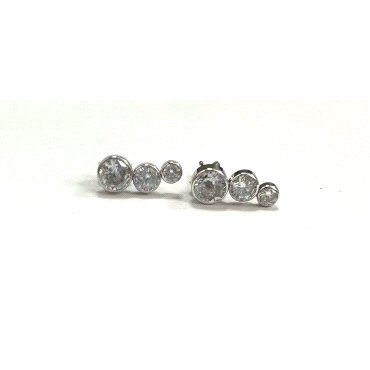 PENDIENTES ORO BLANCO PIEDRA                                          