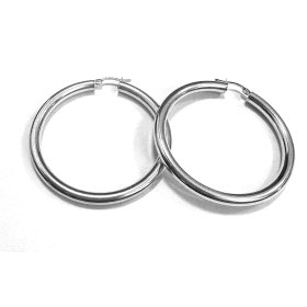 PENDIENTES ARO ORO BLANCO TUBO                                        