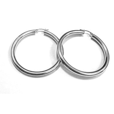 PENDIENTES ARO ORO BLANCO TUBO                                        