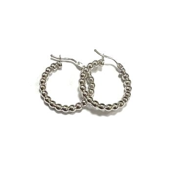 PENDIENTES ARO ORO BLANCO                                             