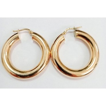 PENDIENTES ARO ORO AMARILLO TUBO                                      