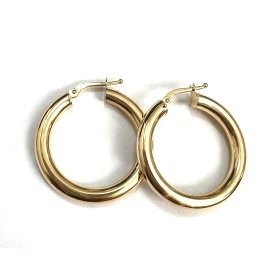 PENDIENTES ARO ORO AMARILLO TUBO                                      