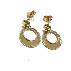 PENDIENTES ORO BICOLOR                                                