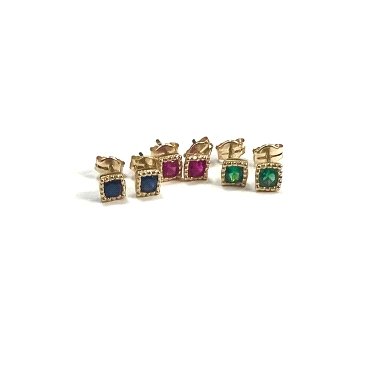 PENDIENTES ORO AMARILLO PIEDRA                                        