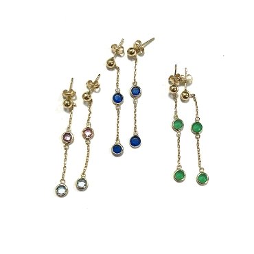 PENDIENTES ORO AMARILLO PIEDRA                                        