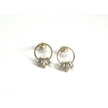 PENDIENTES ARO ORO AMARILLO PIEDRA                                    