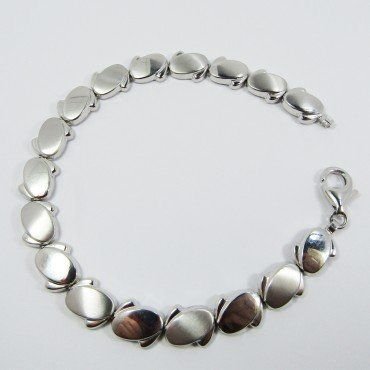 PULSERA SRA. ORO BLANCO ITALIANA LISA