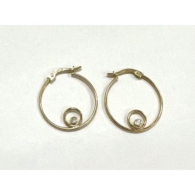 PENDIENTES ARO ORO AMARILLO PIEDRA                                    