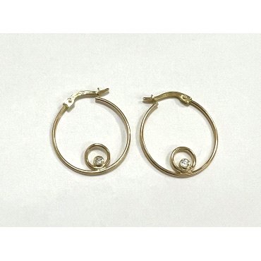 PENDIENTES ARO ORO AMARILLO PIEDRA                                    