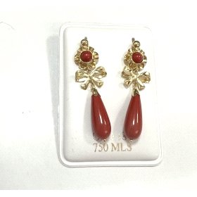 PENDIENTES ORO AMARILLO CORAL                                         
