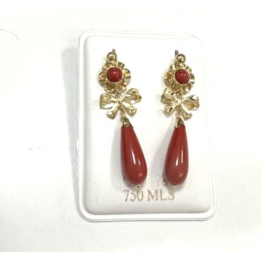 PENDIENTES ORO AMARILLO CORAL                                         