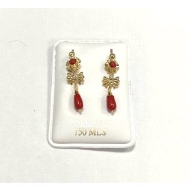 PENDIENTES ORO AMARILLO CORAL                                         