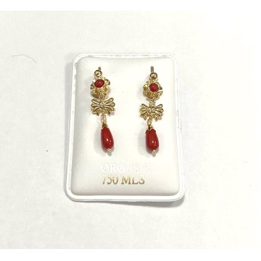 PENDIENTES ORO AMARILLO CORAL                                         