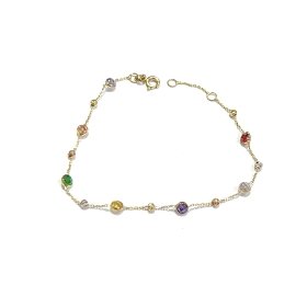 PULSERA SRA. ORO TRICOLOR PIEDRA                                      