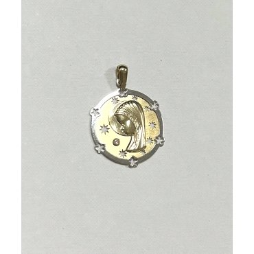 MEDALLAS ORO BICOLOR PIEDRA                                           