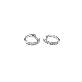 PENDIENTES ARO ORO BLANCO BRILLANTES                                  