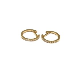 PENDIENTES ARO ORO AMARILLO BRILLANTES                                