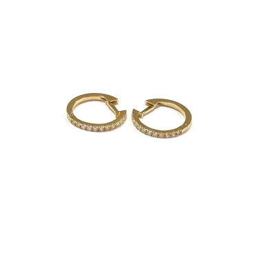 PENDIENTES ARO ORO AMARILLO BRILLANTES                                