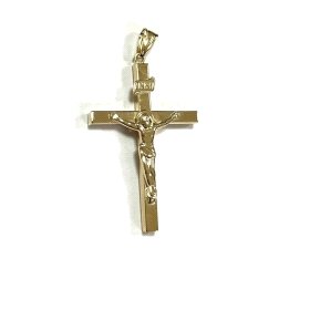 CRUZ ORO AMARILLO CON CRISTO                                          