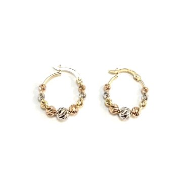 PENDIENTES ARO ORO TRICOLOR                                           