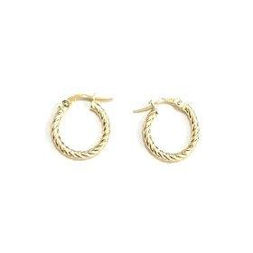 PENDIENTES ARO ORO AMARILLO GRABADA                                   