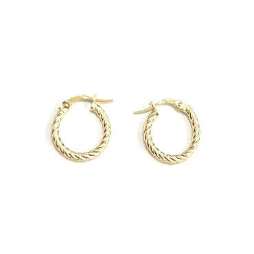 PENDIENTES ARO ORO AMARILLO GRABADA                                   