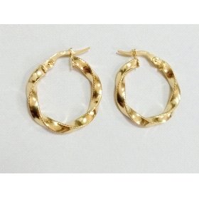 PENDIENTES ARO ORO AMARILLO GRABADA                                   