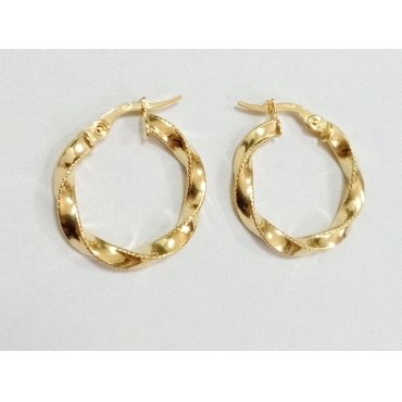 PENDIENTES ARO ORO AMARILLO GRABADA                                   