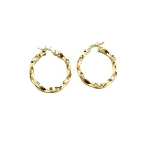 PENDIENTES ARO ORO AMARILLO GRABADA                                   