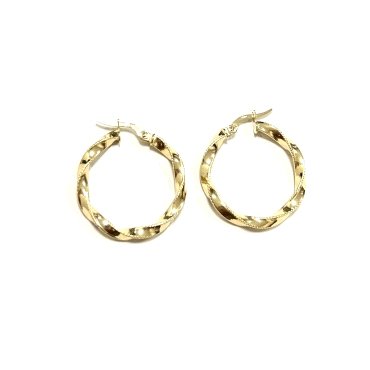PENDIENTES ARO ORO AMARILLO GRABADA                                   