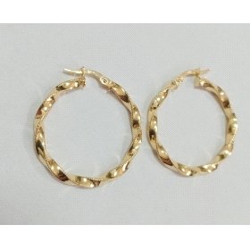 PENDIENTES ARO ORO AMARILLO GRABADA                                   