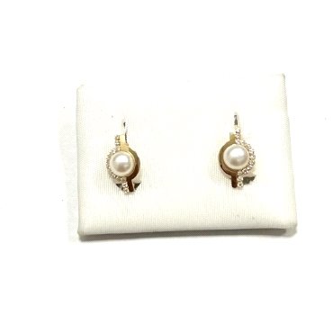 PENDIENTES NIÑA ORO AMARILLO PERLA                                    
