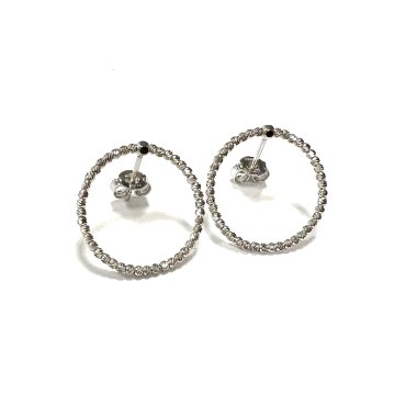 PENDIENTES ARO ORO BLANCO GRABADO                                     