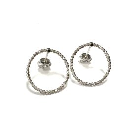 PENDIENTES ARO ORO BLANCO GRABADO                                     
